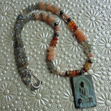 Buddha Pendant Gemstone Necklace